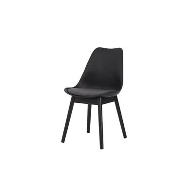 Thelma chaise bois de chêne noir et plastique gris