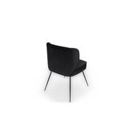Valo chaise en velours noir et métal noir