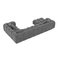 Cotton canapé panoramique angle gauche en velours gris foncé