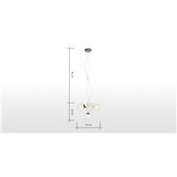 Globe petit lustre 6 ampoules nickel noir et verre dépoli