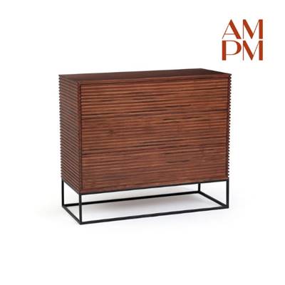 Kunpak commode 3 tiroirs frêne massif