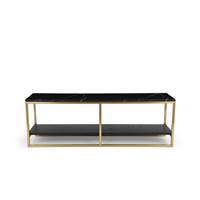 Kim console bois de frne noir et mtal dor