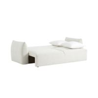 Picabi canapé 3 places convertible en tissu chenille écru