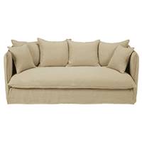 Monica canapé convertible 4 places en lin beige