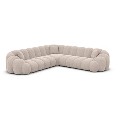 Dolban canapé corner en tissu texturé beige