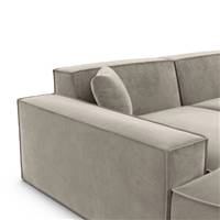 Onys canapé panoramique angle gauche en velours beige foncé