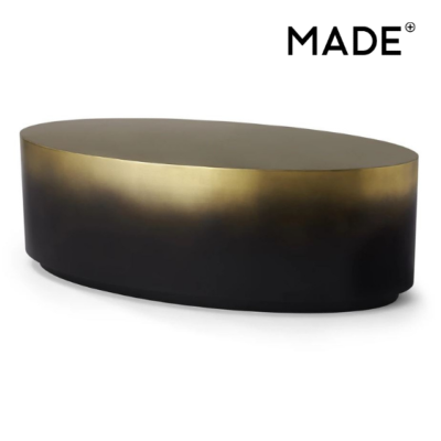 Sulta table basse laiton effet ombre noir