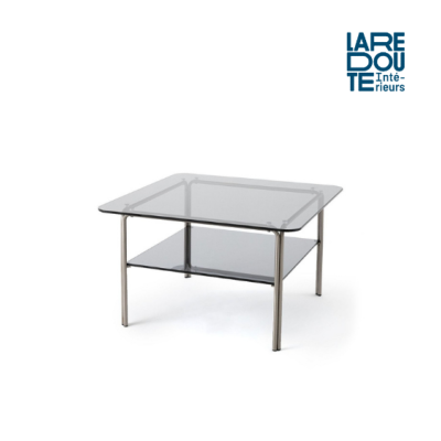 Avril table basse en verre fumé