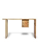 Phoenix bureau acier doré et bois de manguier