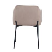 Amadeus fauteuil en velours beige foncé et pieds métal noir