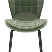 Lotus chaise de bar verte en velours matelassé H75