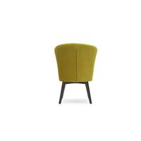 Fanny fauteuil velours jaune et pieds bois noir