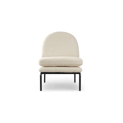 Helle fauteuil tissu bouclé blanc