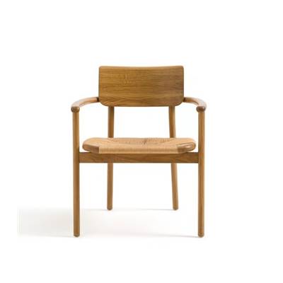 Piper fauteuil chêne et paillage