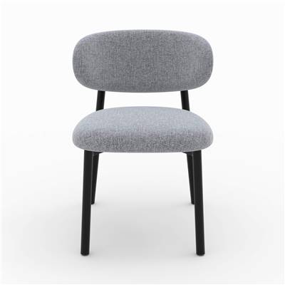Lanca chaise en tissu gris foncé chiné et métal noir