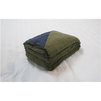 Eve Line housse de couette vert olive et bleu nuit 260x240