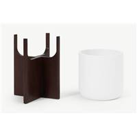 Barwyn lot de 2 cache-pots fibre de ciment et acacia