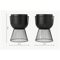 Carole lot de 2 cache-pots noir