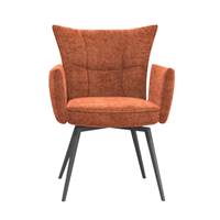 Ibiza chaise  accoudoirs en tissu rouge