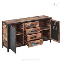 Factory buffet bois de bateau recyclé 2 portes 4 tiroirs L160cm