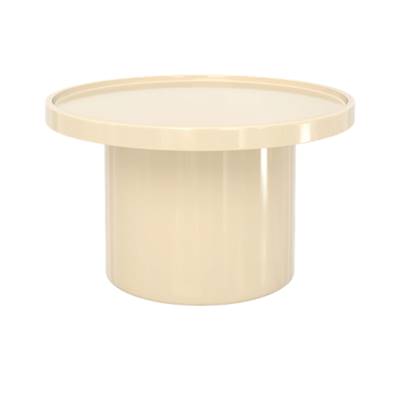 Moxy table basse en MDF laqué blanc cassé D70cm
