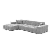 Lodce canapé d'angle gauche velours gris clair