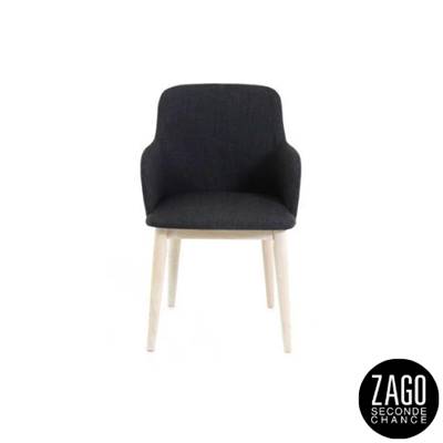 Manie fauteuil avec accoudoirs tissu gris foncé