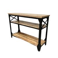Birke console style industriel bois et métal
