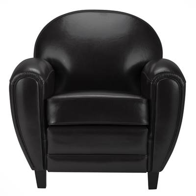Westfild fauteuil noir en croute de cuir enduite