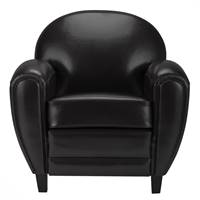 Westfild fauteuil noir en croute de cuir enduite