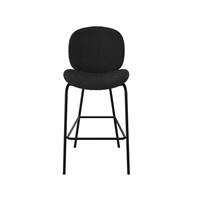 Slano chaise îlot central en tissu bouclé noir H63,5