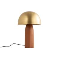 Shimo lampe de table champignon terracotta et doré