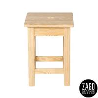 Region tabouret bas carré en pin brut motif coeur