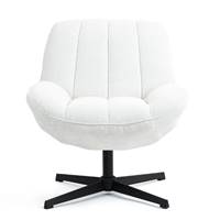 Rena fauteuil pivotant en tissu texturé blanc