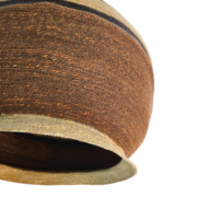 Milda grande suspension en jute rayé naturelle et marron ø65