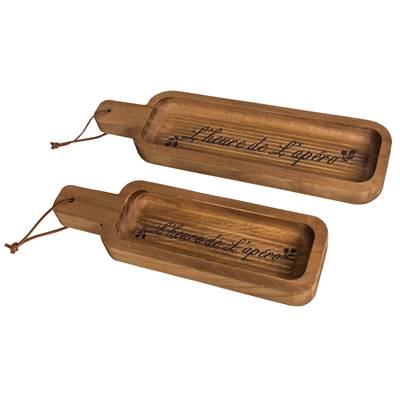 Set 2 plateaux bois "Apéro"