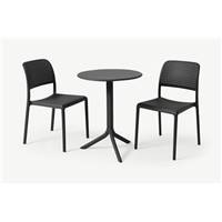 Nardi ensemble table et 2 chaises gris foncé