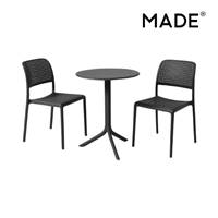 Nardi ensemble table et 2 chaises gris foncé