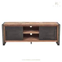 Nautical meuble TV en bois de bateau recycl 2 portes coulissantes