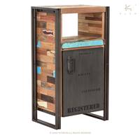 Nautical meuble de rangement bois de bateau recyclé 1 porte