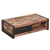 Nautical table basse bois de bateau recyclé 2 tiroirs