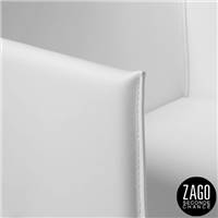 Solene fauteuil accoudoirs en cuir blanc