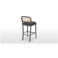 Raleigh tabouret de bar gris charbon et rotin