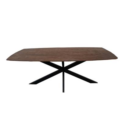 Taalika table à manger rectangulaire en noyer et métal 240cm