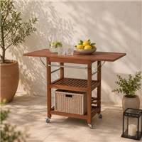 Desserte d'extérieur en bois de teck 60cm