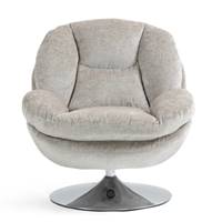 Topi fauteuil pivotant tissu texturé taupe gris