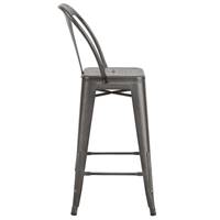 Lix tabouret en métal gris foncé H67 cm