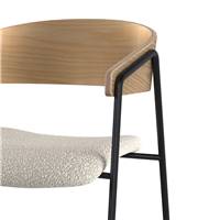 Briva chaise bouclette blanche et bois de chêne