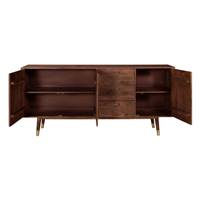 Vidax buffet en bois détails dorés 3 portes 3 tiroirs