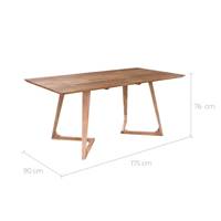 Bolero table rectangulaire en bois d'acacia 6 personnes